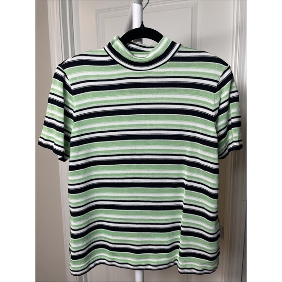 St. John Sport Short Sleeve Striped Sweater Size Small - Picture 1 of 5